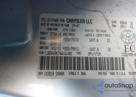 2008 Jeep Liberty Sport из США, поврежденный, VIN 1J8GN28K78W161481